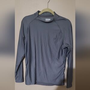 Layer 8 Youth L Long Sleeve Gray Performance Qwick Dry Shirt